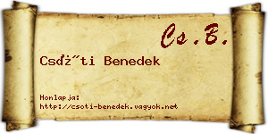 Csóti Benedek névjegykártya