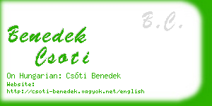 benedek csoti business card