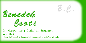 benedek csoti business card